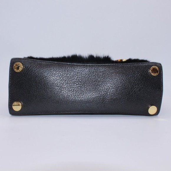 Michael Kors SATCHEL Rabbit Fur/ Calf Leather Shoulder Bag Purse - Picture 3 of 10